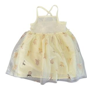 Cat and Jack Yellow Pineapple tutu Dress Spaghetti Straps Toddler Girls 2T NWT